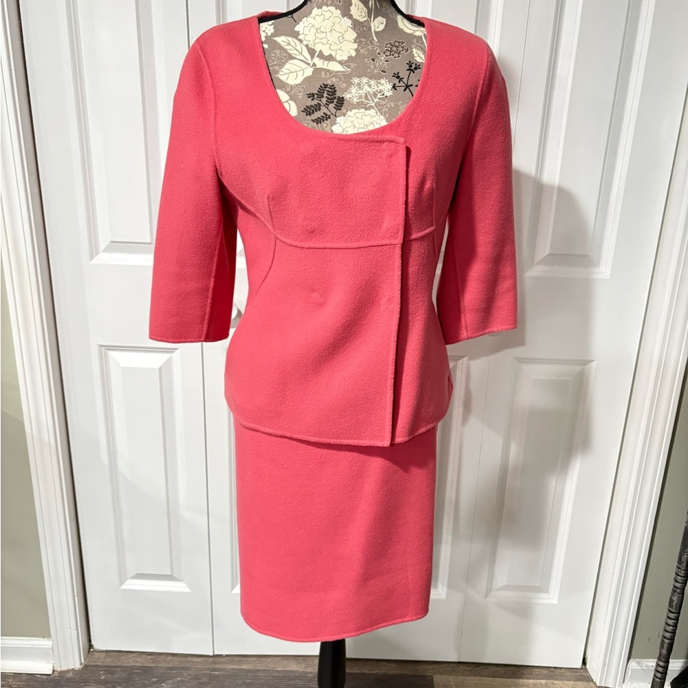 Talbots Salmon/Pink Women's Petite Wool Skirt Set (14P) Excellent Condition
